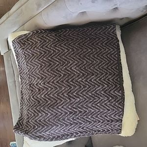 Black mixed print mini skirt with hint of plum.